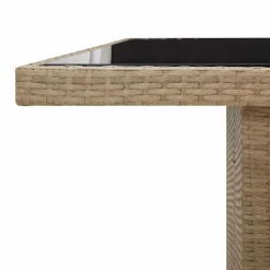 vidaXL Set de mesa y sillas de jardín 11 pzas y cojines ratán PE Beige Hot