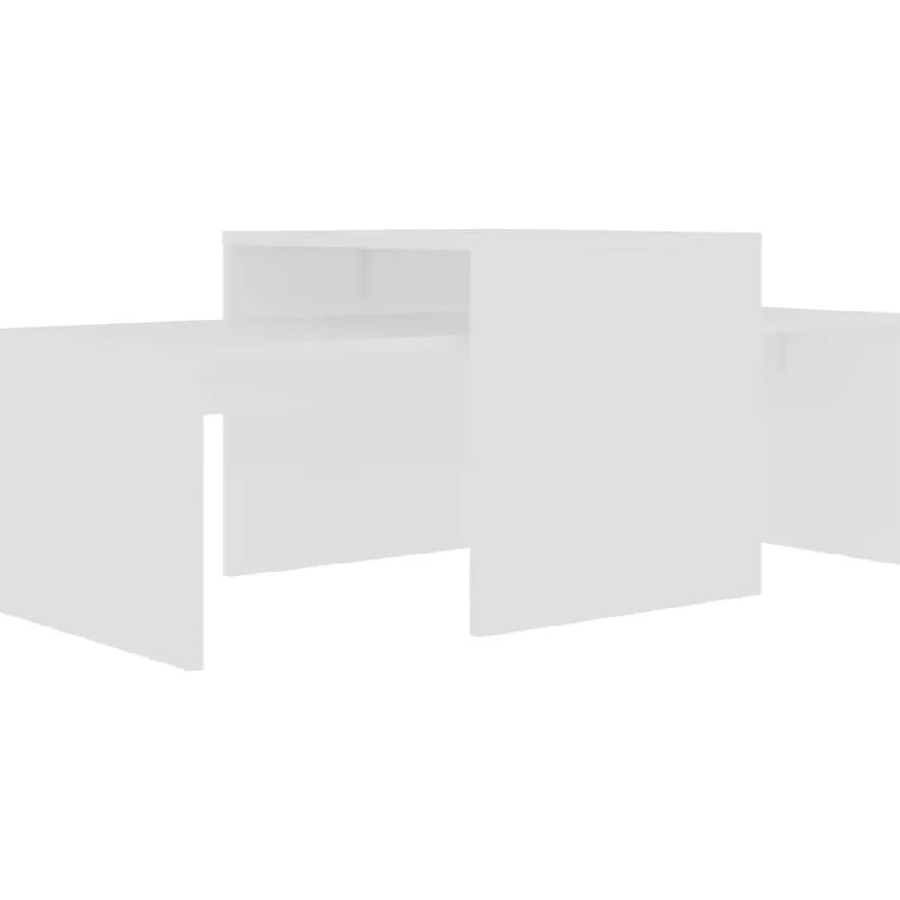 vidaXL Set de mesas de centro madera contrachapada 100x48x40 cm Blanco Sale