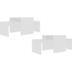 vidaXL Set de mesas de centro madera contrachapada 100x48x40 cm Blanco Sale