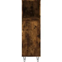 vidaXL Set de muebles baño 3 pzas madera contrachapada Roble ahumado New
