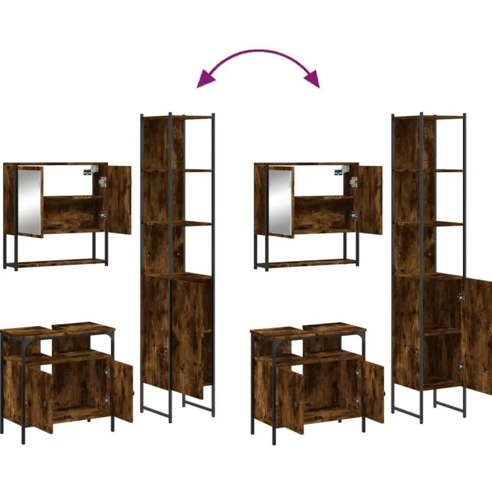 vidaXL Conjuntos De Muebles-Set de muebles baño 3 pzas madera contrachapada
