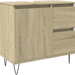 vidaXL Conjuntos De Muebles-Set de muebles de baño 3 pzas madera contrachapada
