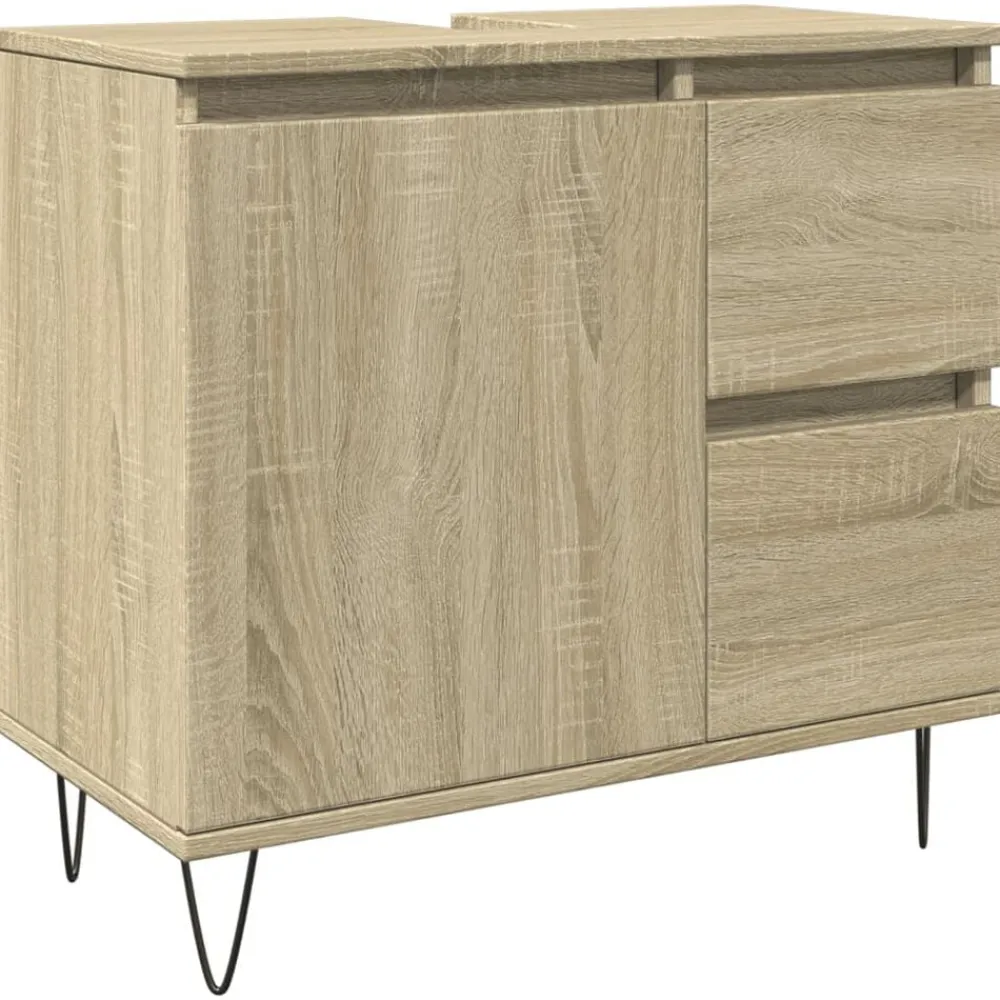 vidaXL Conjuntos De Muebles-Set de muebles de baño 3 pzas madera contrachapada