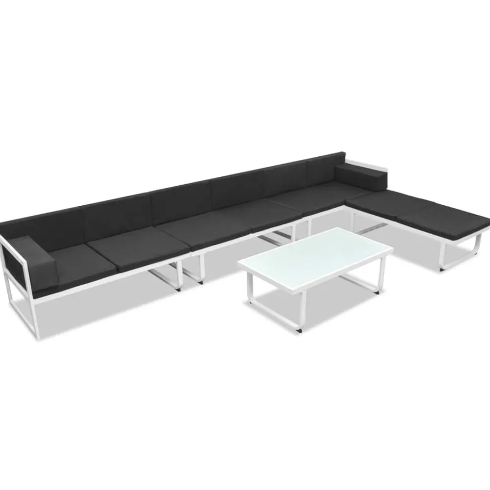 vidaXL Muebles De Jardín-Set de muebles de jardín 5 piezas textilene aluminio negro