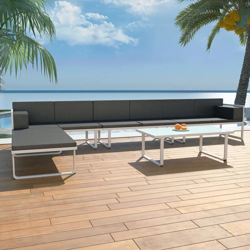 vidaXL Muebles De Jardín-Set de muebles de jardín 5 piezas textilene aluminio negro