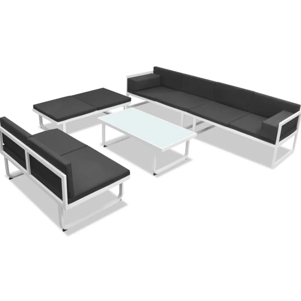 vidaXL Muebles De Jardín-Set de muebles de jardín 5 piezas textilene aluminio negro