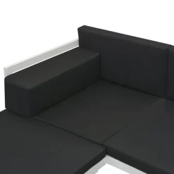 vidaXL Muebles De Jardín-Set de muebles de jardín 5 piezas textilene aluminio negro