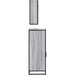vidaXL Set de muebles de baño 3 pzas madera contrachapada Gris sonoma Clearance