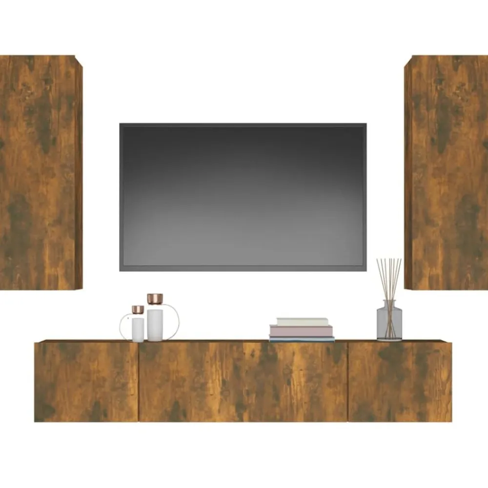 vidaXL Muebles Tv-Set de muebles de TV 4 pzas madera contrachapada