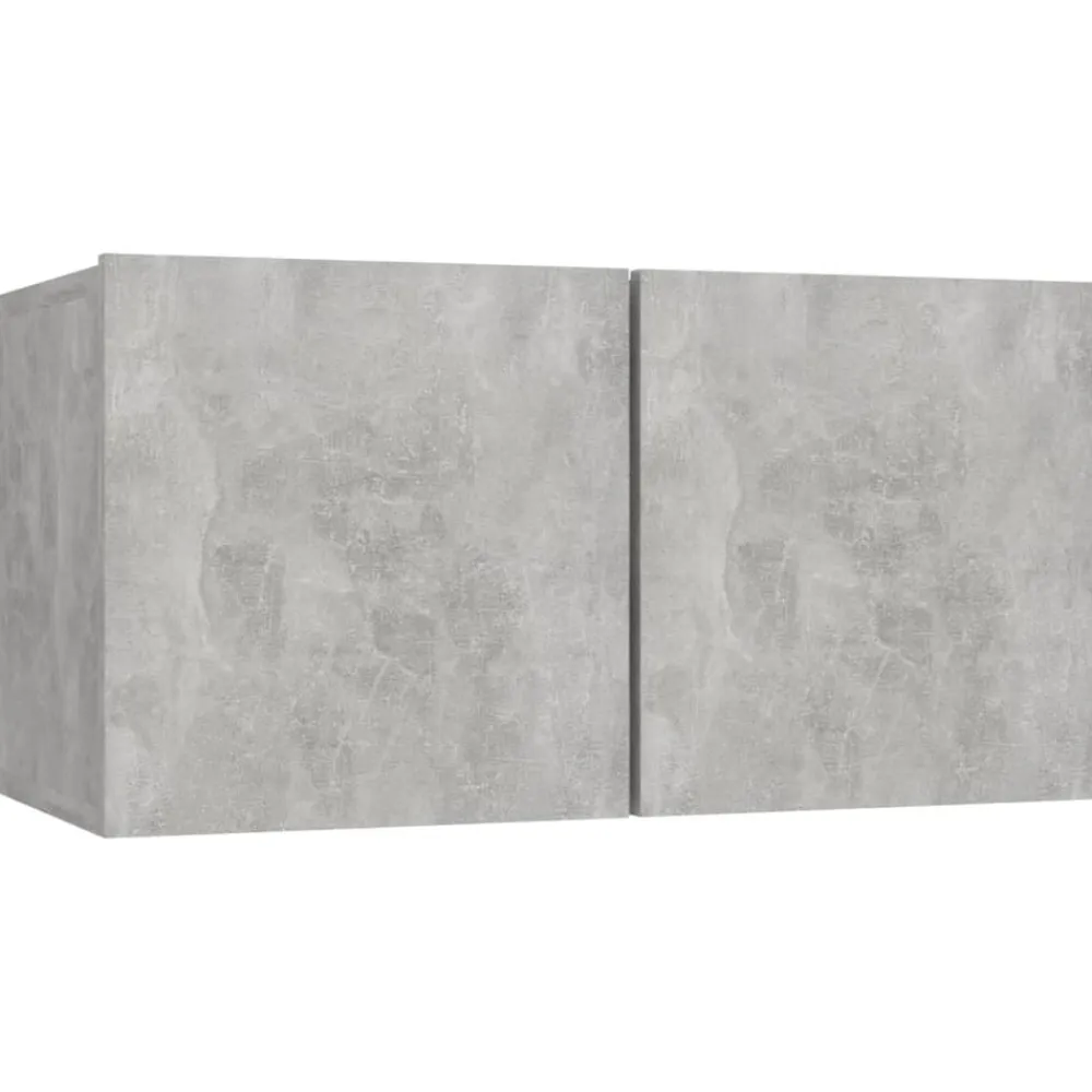 vidaXL Muebles Tv-Set de muebles de salón 4 pzas madera ingeniería gris hormigón