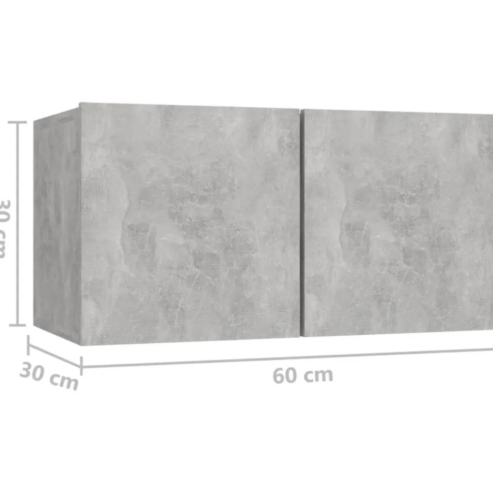 vidaXL Muebles Tv-Set de muebles de salón 4 pzas madera ingeniería gris hormigón