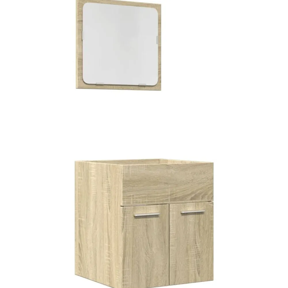 vidaXL Conjuntos De Muebles-Set de muebles de baño 2 pzas madera contrachapada