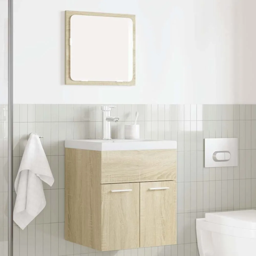 vidaXL Conjuntos De Muebles-Set de muebles de baño 2 pzas madera contrachapada