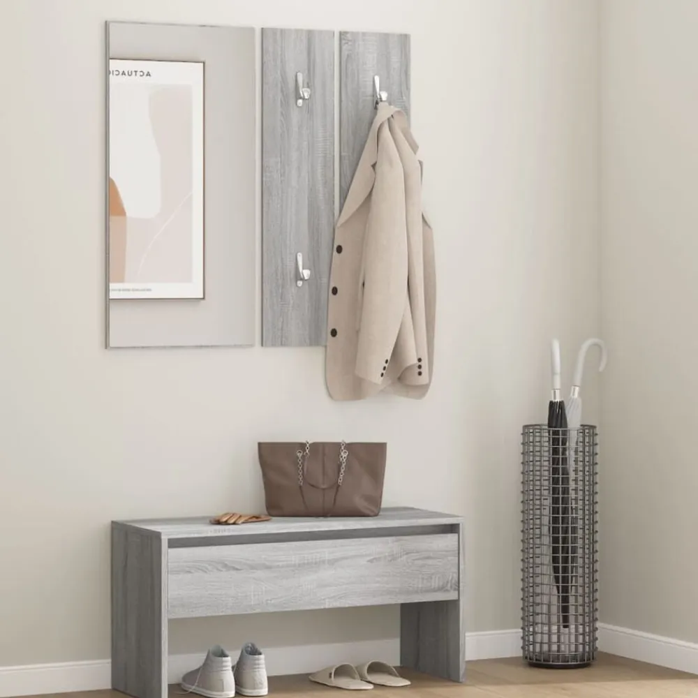 vidaXL Bancos-Set de muebles de recibidor madera contrachapada