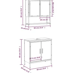 vidaXL Conjuntos De Muebles-Set de muebles de baño 2 pzas madera contrachapada