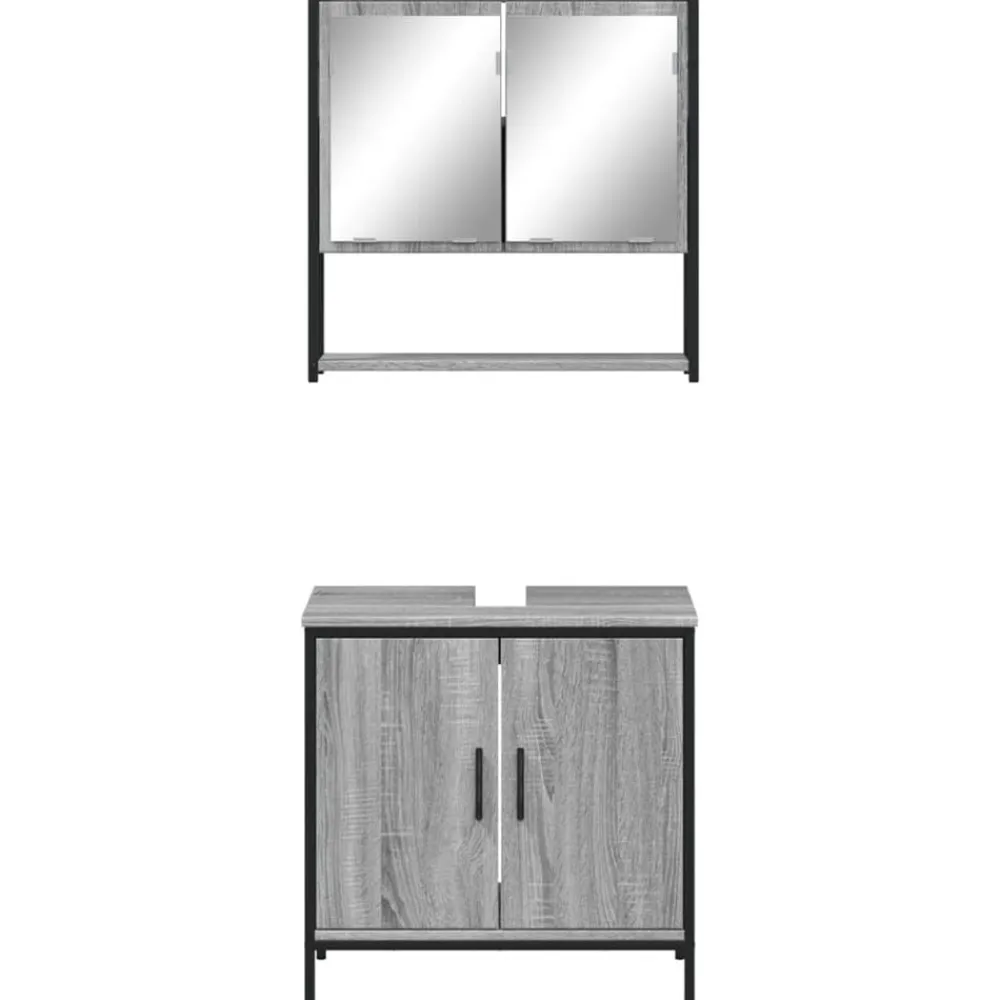 vidaXL Conjuntos De Muebles-Set de muebles de baño 2 pzas madera contrachapada