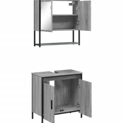 vidaXL Conjuntos De Muebles-Set de muebles de baño 2 pzas madera contrachapada