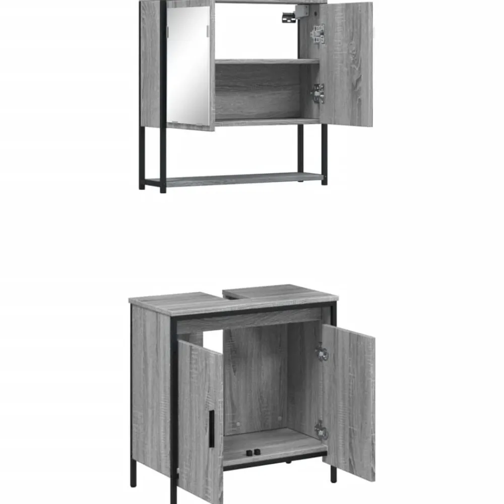 vidaXL Conjuntos De Muebles-Set de muebles de baño 2 pzas madera contrachapada
