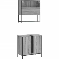 vidaXL Conjuntos De Muebles-Set de muebles de baño 2 pzas madera contrachapada
