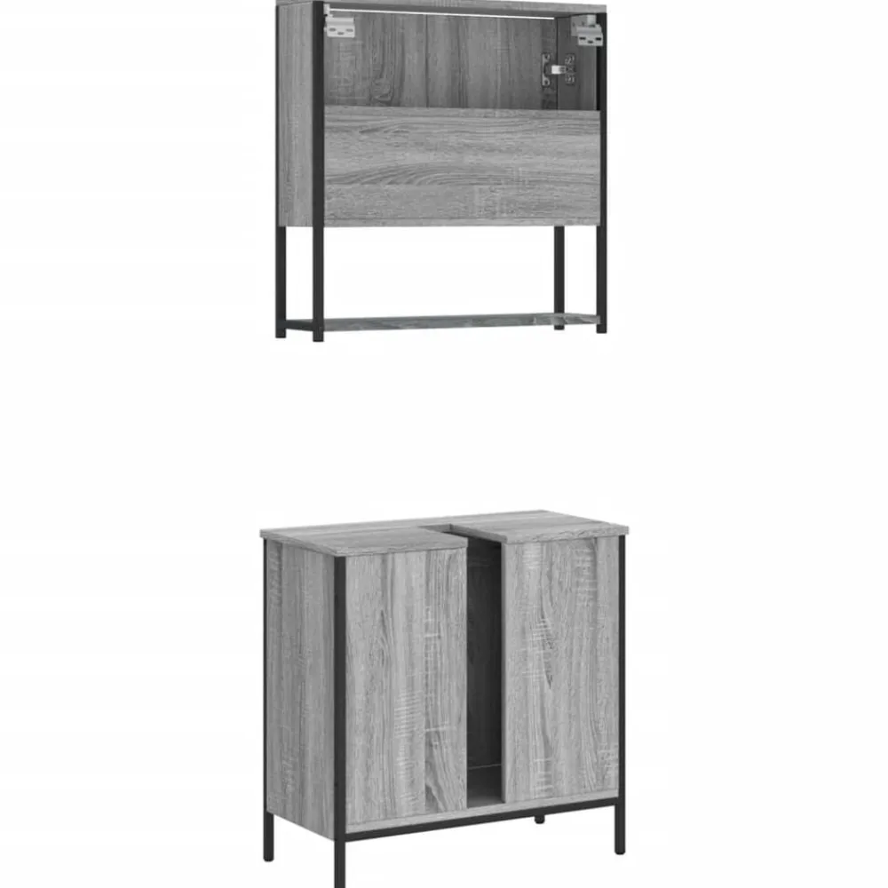 vidaXL Conjuntos De Muebles-Set de muebles de baño 2 pzas madera contrachapada
