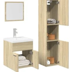 vidaXL Conjuntos De Muebles-Set de muebles de baño 3 pzas madera contrachapada