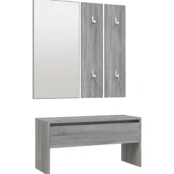 vidaXL Bancos-Set de muebles de recibidor madera contrachapada