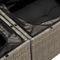 vidaXL Muebles De Jardín-Set de muebles de jardín 9 pzas y cojines ratán sintético gris