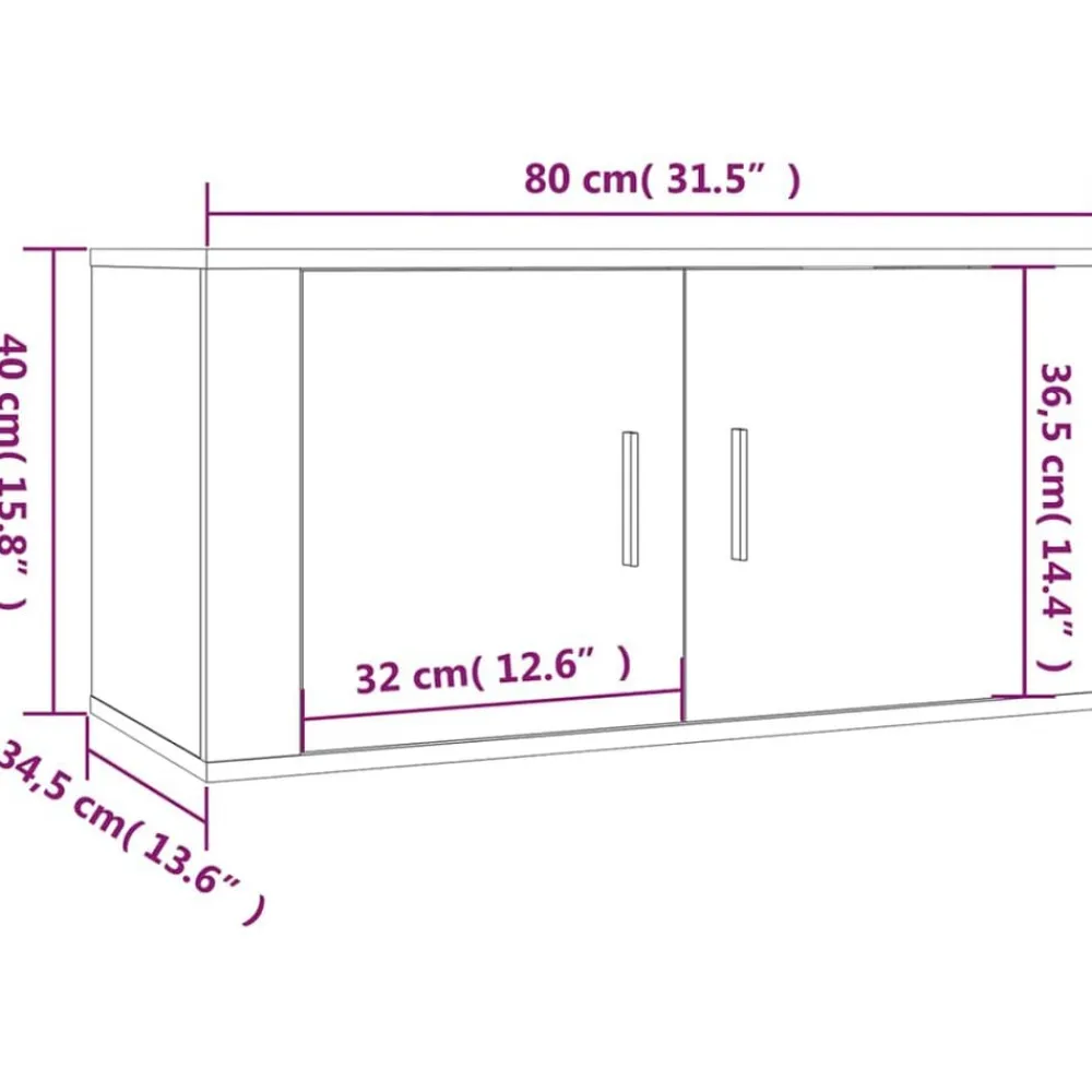 vidaXL Muebles Tv-Set de muebles de TV 2 pzas madera contrachapada gris hormigón