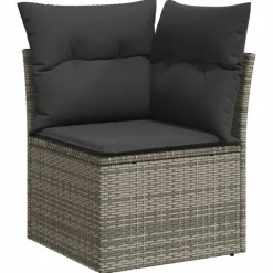 vidaXL Set de muebles de jardín 6 pzas y cojines ratán sintético Gris Online