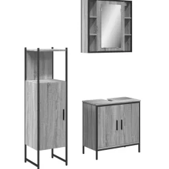 vidaXL Conjuntos De Muebles-Set de muebles de baño 3 pzas madera contrachapada