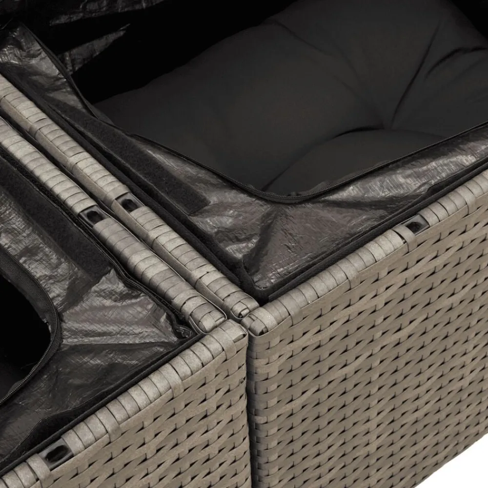 vidaXL Set de muebles de jardín 6 pzas y cojines ratán sintético Gris Best
