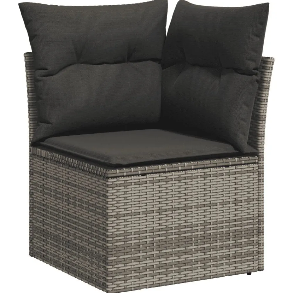 vidaXL Set de muebles de jardín 6 pzas y cojines ratán sintético gris gris y gris oscuro Hot