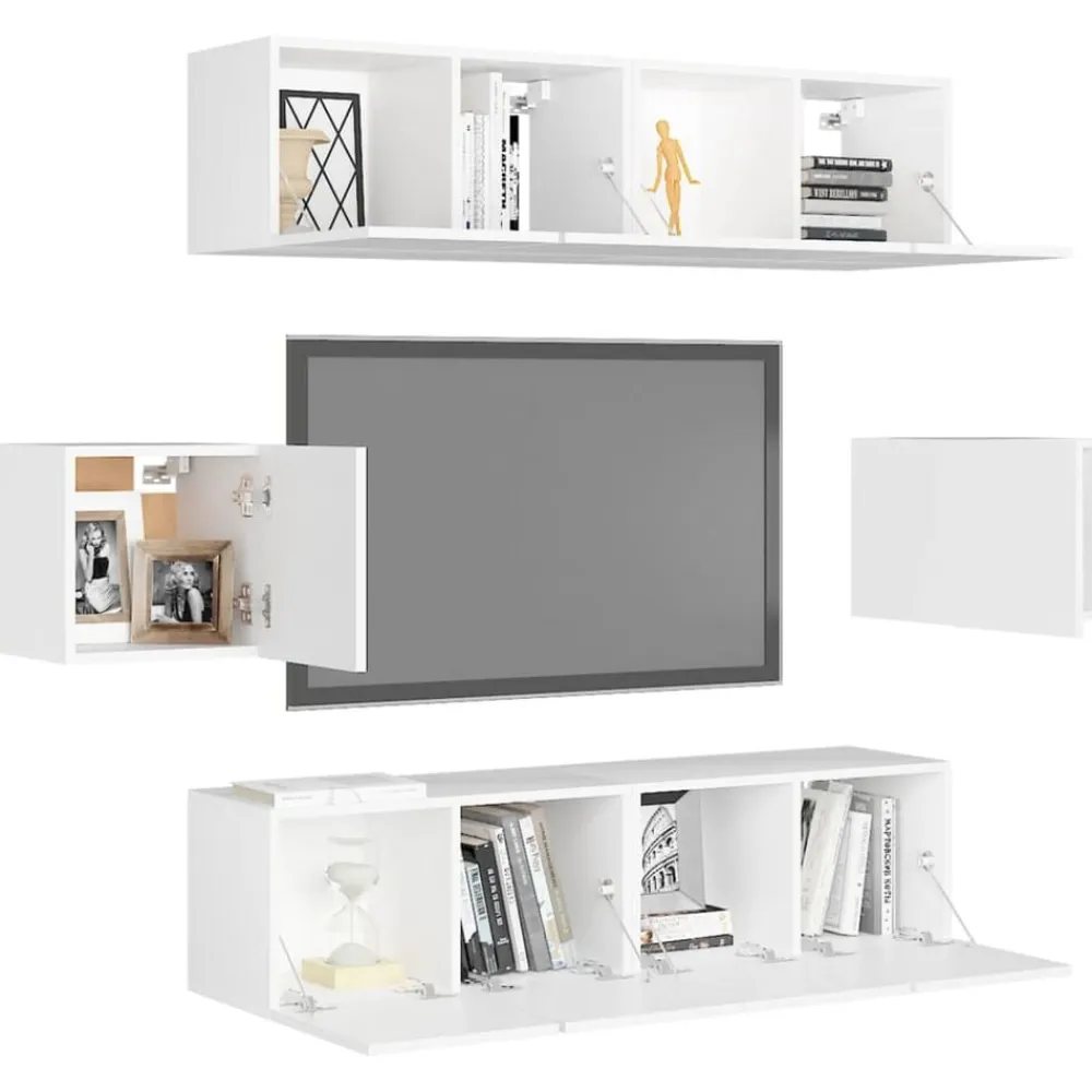 vidaXL Muebles Tv-Set de muebles de salón TV 6 piezas madera de ingeniería