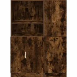 vidaXL Set de muebles de cocina 2 pzas madera ingeniería Roble ahumado Best