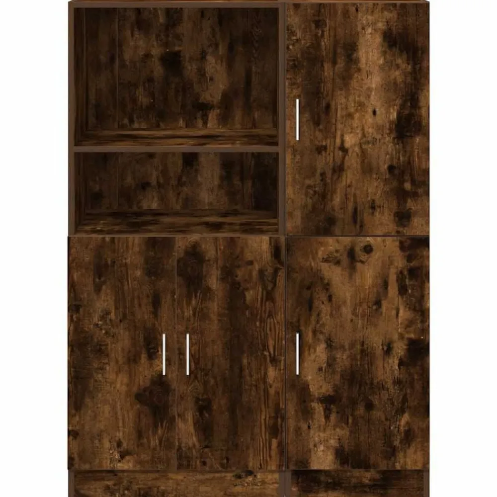 vidaXL Set de muebles de cocina 2 pzas madera ingeniería Roble ahumado Best