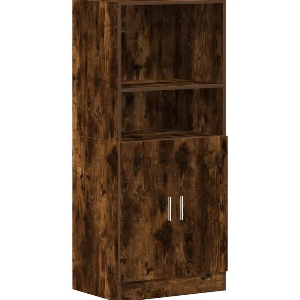 vidaXL Set de muebles de cocina 2 pzas madera ingeniería Roble ahumado Best