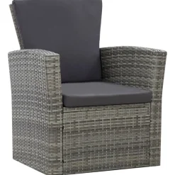 vidaXL Muebles De Jardín-Set de muebles de jardín 4 pzas y cojines ratán sintético