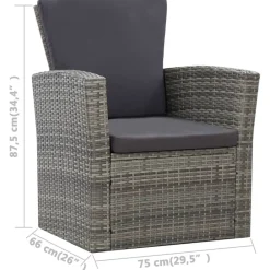 vidaXL Muebles De Jardín-Set de muebles de jardín 4 pzas y cojines ratán sintético