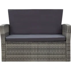 vidaXL Muebles De Jardín-Set de muebles de jardín 4 pzas y cojines ratán sintético
