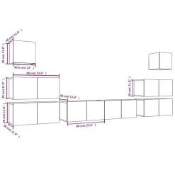 vidaXL Muebles Tv-Set de muebles de TV 8 pzas madera contrachapada