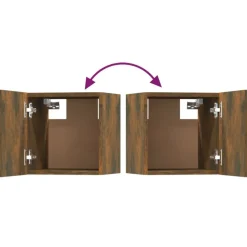 vidaXL Set de muebles de TV 5 pzas madera contrachapada Roble ahumado New