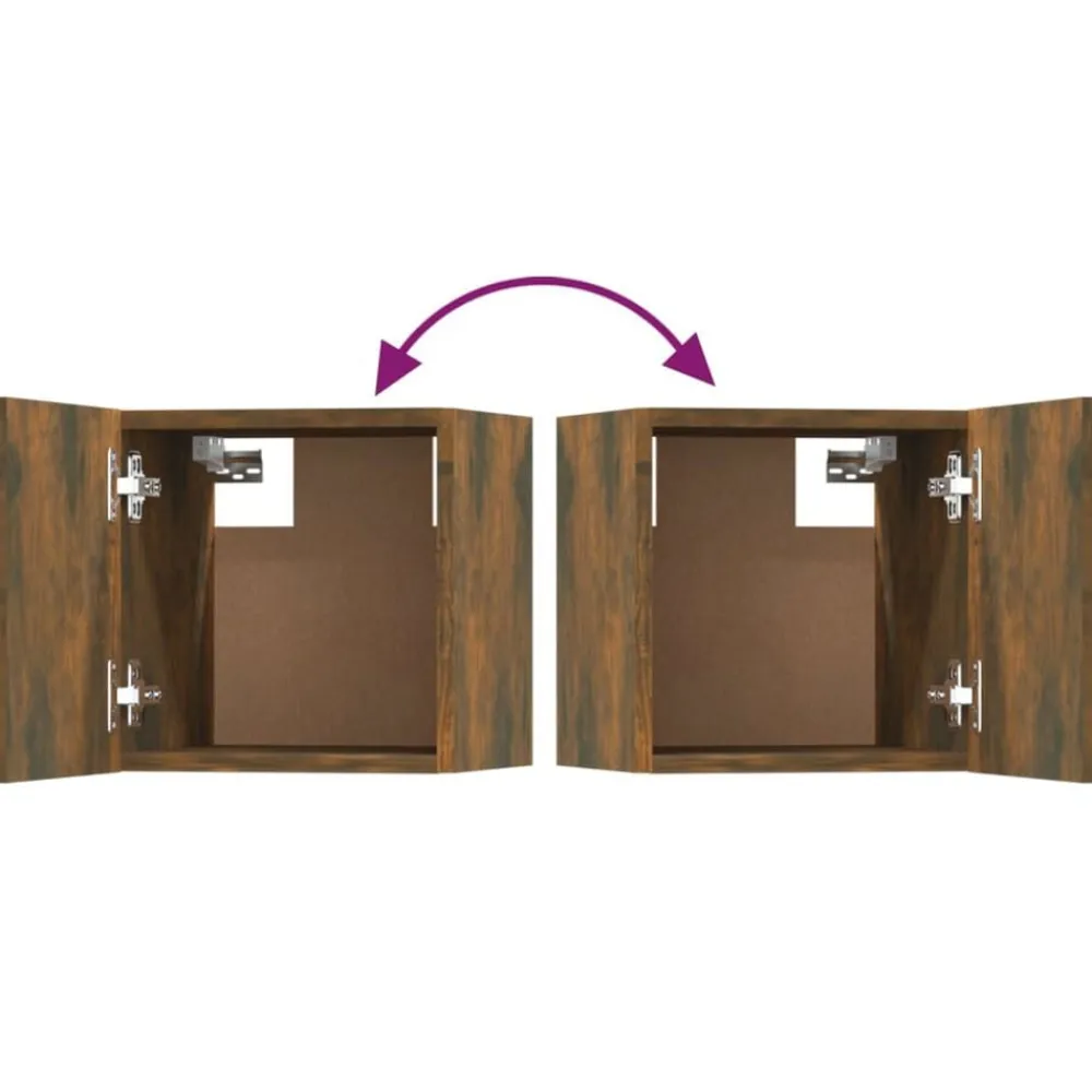 vidaXL Set de muebles de TV 5 pzas madera contrachapada Roble ahumado New