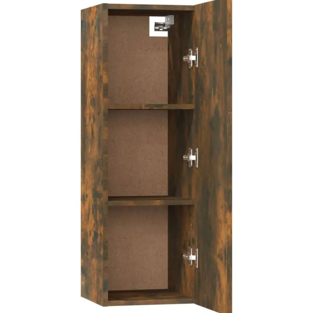 vidaXL Set de muebles de TV 5 pzas madera contrachapada Roble ahumado New