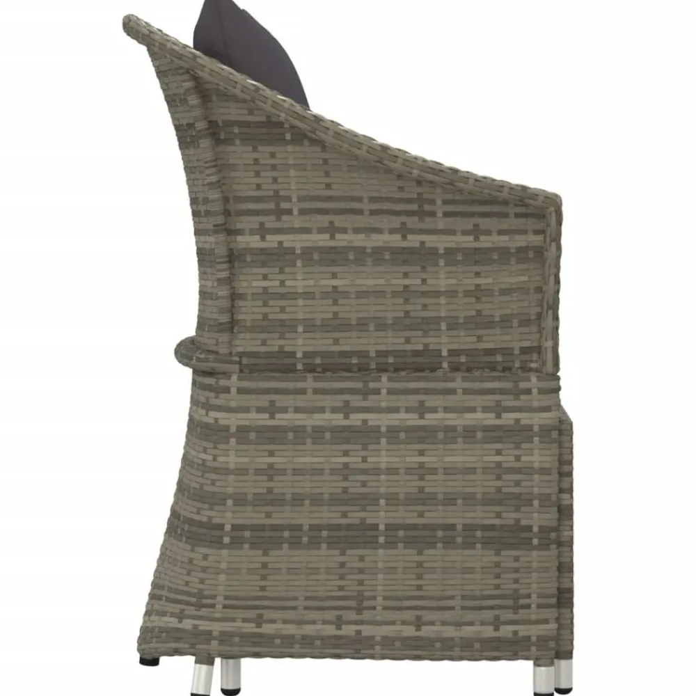 vidaXL Set de muebles de jardín 2 pzas cojines ratán sintético Gris