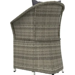 vidaXL Set de muebles de jardín 2 pzas cojines ratán sintético Gris