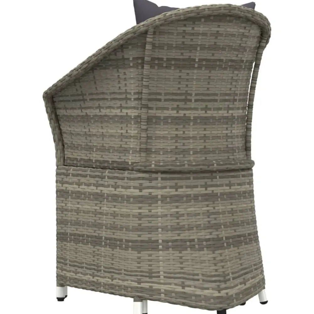 vidaXL Set de muebles de jardín 2 pzas cojines ratán sintético Gris