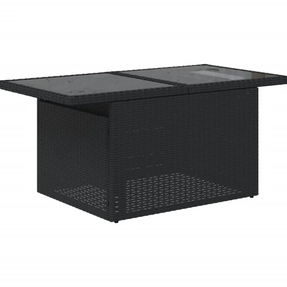 vidaXL Muebles De Jardín-Set de muebles de jardín 5 pzas y cojines ratán sintético negro