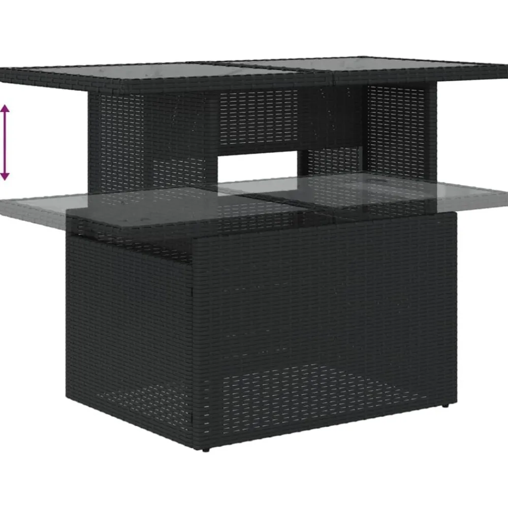 vidaXL Muebles De Jardín-Set de muebles de jardín 5 pzas y cojines ratán sintético negro