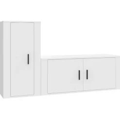 vidaXL Set de muebles de TV 2 piezas madera contrachapada Blanco Clearance