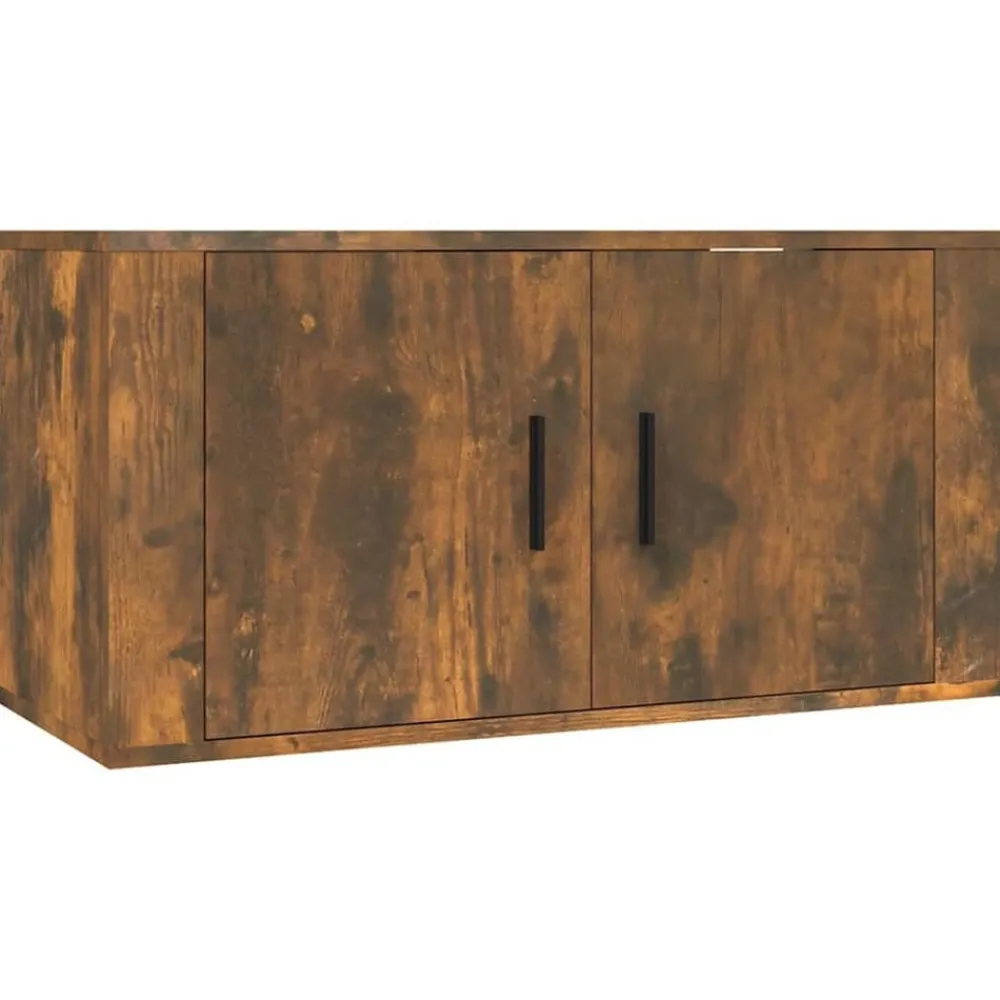 vidaXL Set de muebles de TV 3 pzas madera contrachapada Roble ahumado Online